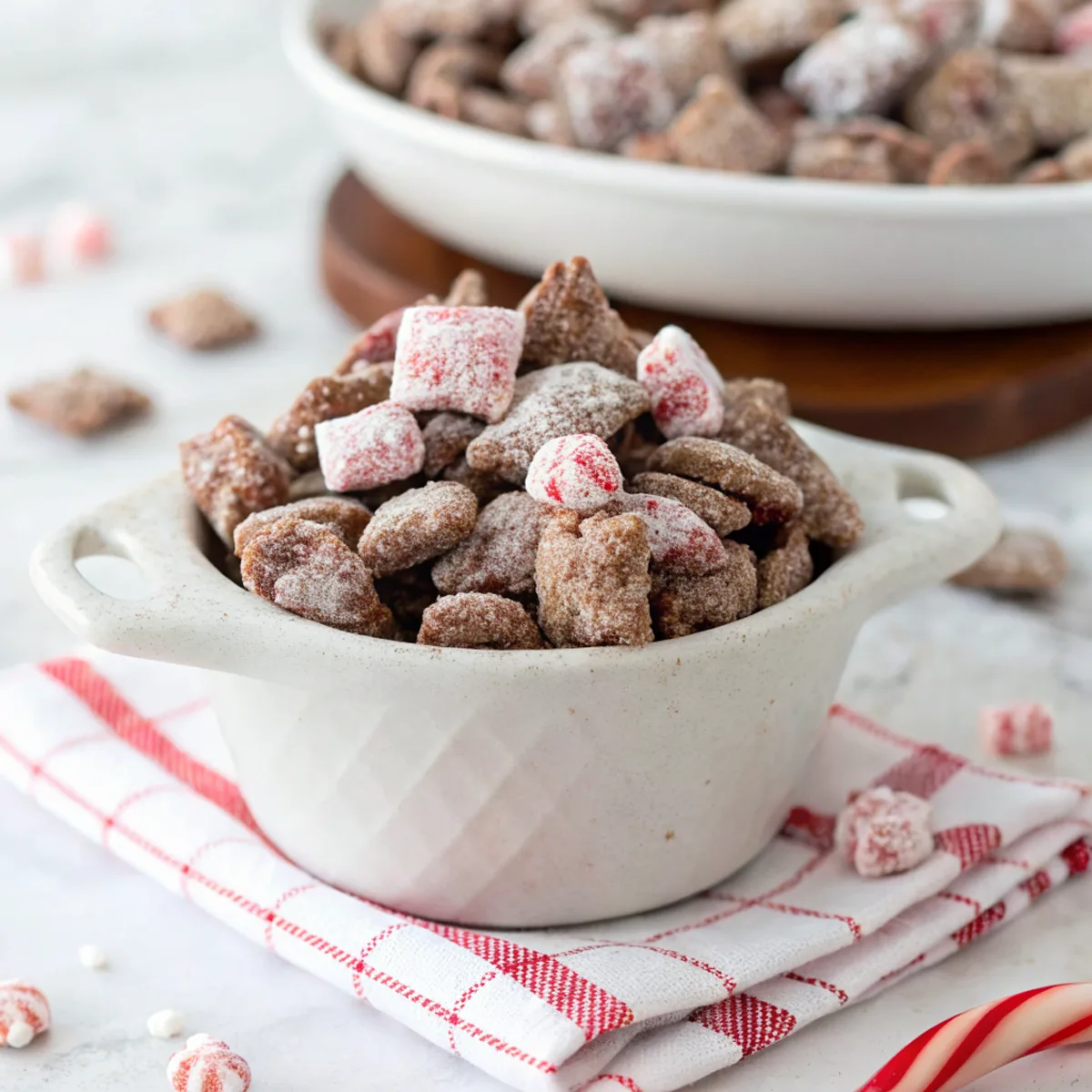 Double Chocolate Peppermint Puppy Chow