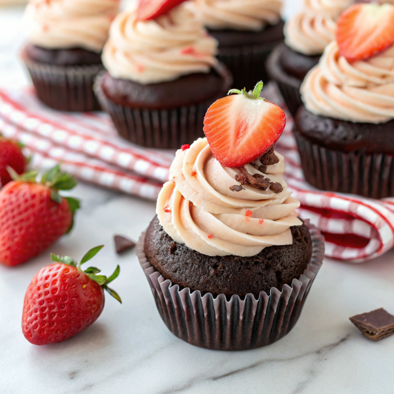 Ghirardelli Chocolate Strawberry Cupcakes Recipe