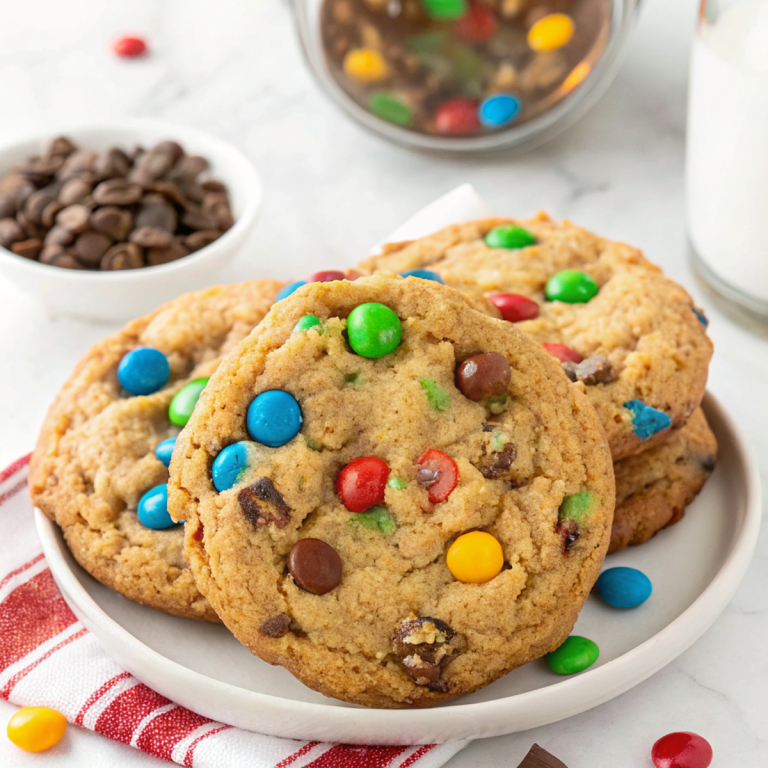 Giant Chocolate Chip M&M Cookies