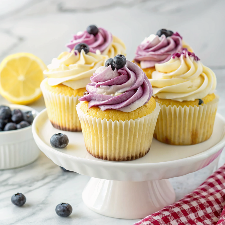 Lemon Blueberry Vanilla Cupcakes