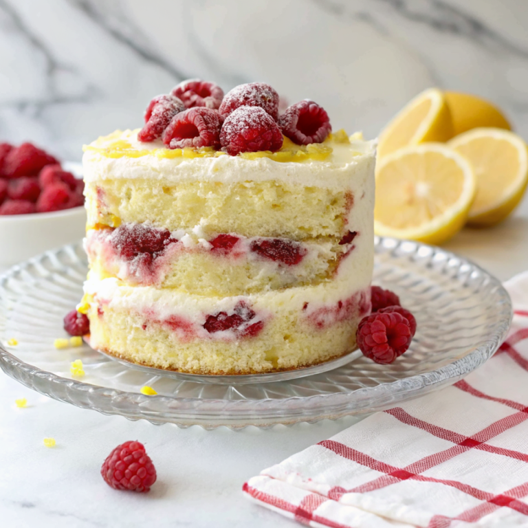 Lemon Raspberry Layer Cake