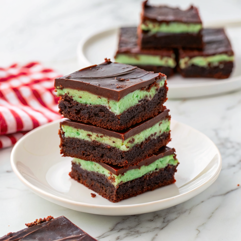 Mint Chocolate Fudge Brownie Bars