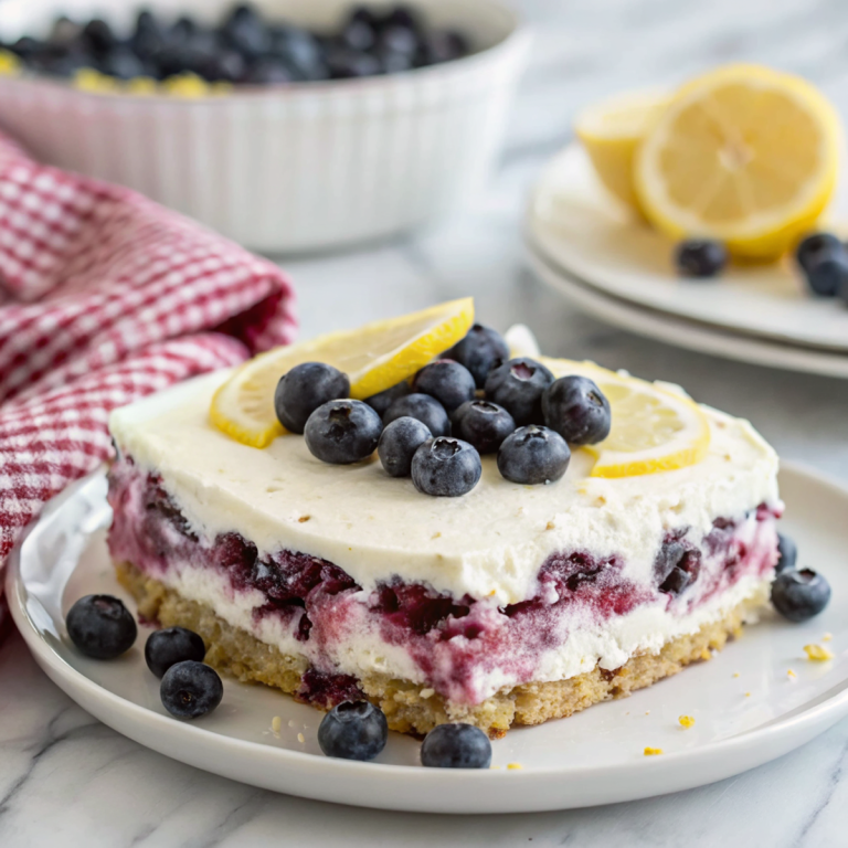 No Bake Blueberry Lemon Cheesecake