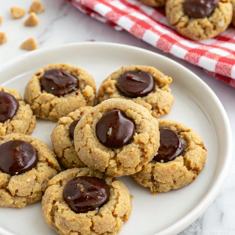 Peanut Butter Chocolate Thumbprint Cookies
