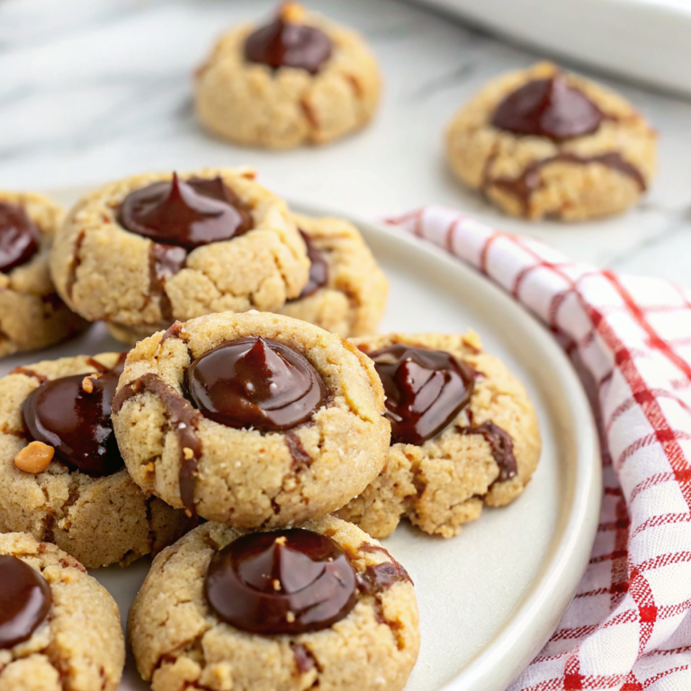 Peanut Butter Chocolate Thumbprint Cookies