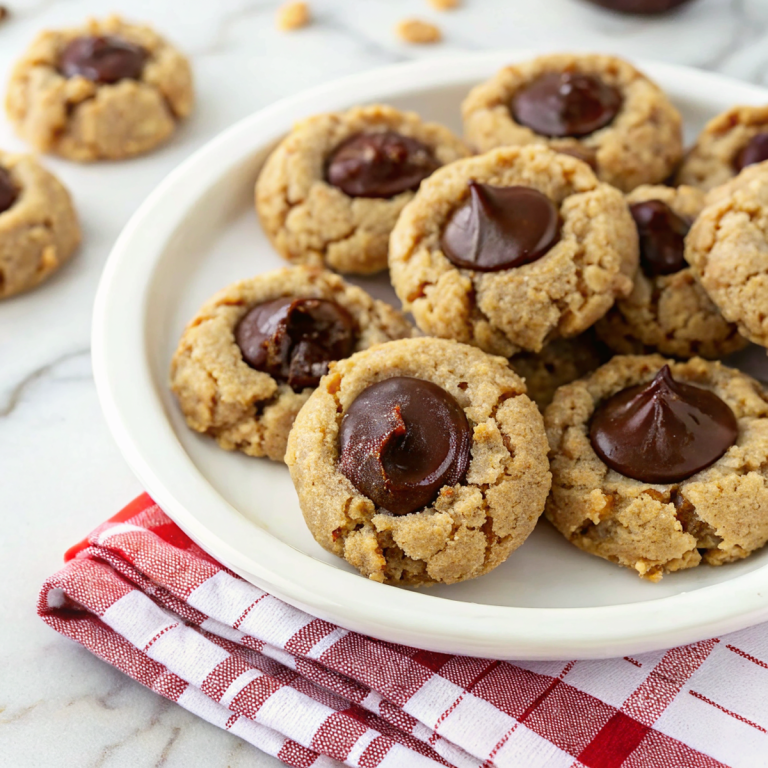 Peanut Butter Chocolate Thumbprint Cookies