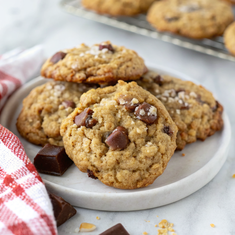Salted Caramel Oatmeal Chocolate Cookies