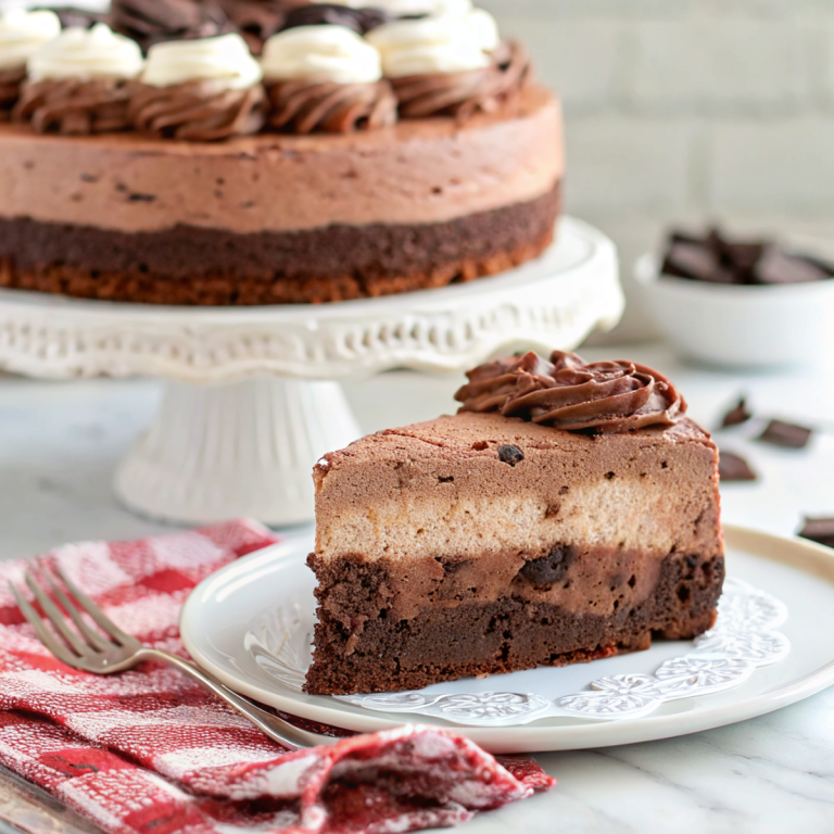 Triple Chocolate Brownie Mousse Cake
