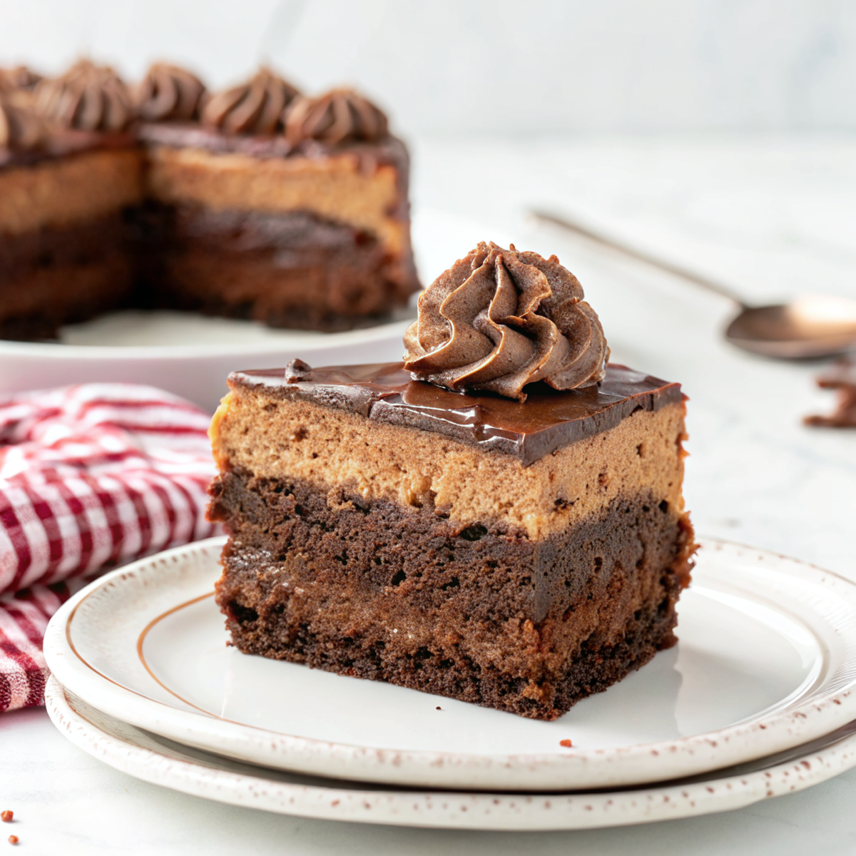 Triple Chocolate Fudge Brownie Cake
