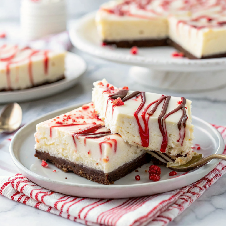 White Chocolate Peppermint Cheesecake Bars